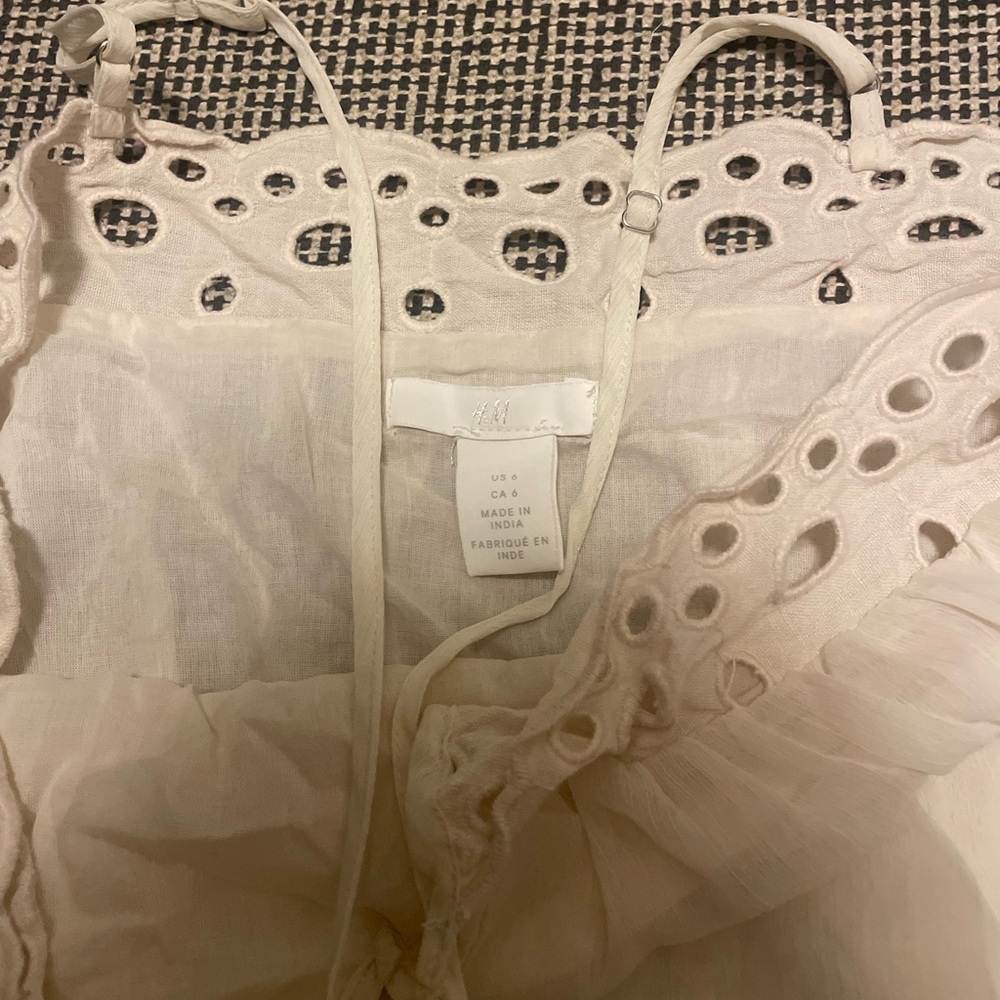 H&M Cream Eyelet Spaghetti Strap Top - Picture 2 of 5
